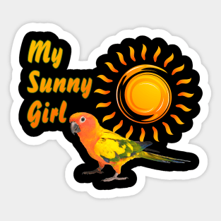 Sun Conure Parrot Sunny Sunshine Girl Sticker